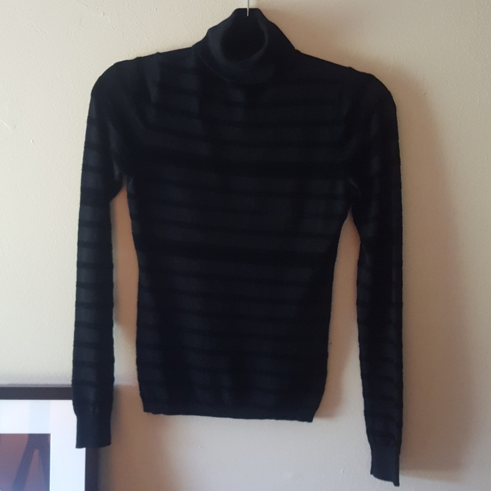 Guess Long Sleeve Black Turtleneck Sweater Elegant Y2k Classic Preppy